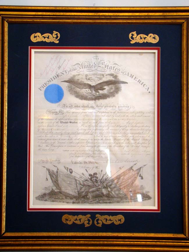 A fine framed Abraham Lincoln signed Civil War military commission dated Feb. 21, 1862